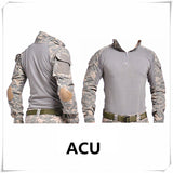 Camouflage military uniform us army combat shirt cargo multicam Airsoft paintball militar tactical clothing with knee pads