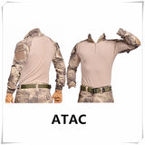 Camouflage military uniform us army combat shirt cargo multicam Airsoft paintball militar tactical clothing with knee pads
