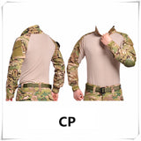Camouflage military uniform us army combat shirt cargo multicam Airsoft paintball militar tactical clothing with knee pads