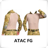 Camouflage military uniform us army combat shirt cargo multicam Airsoft paintball militar tactical clothing with knee pads