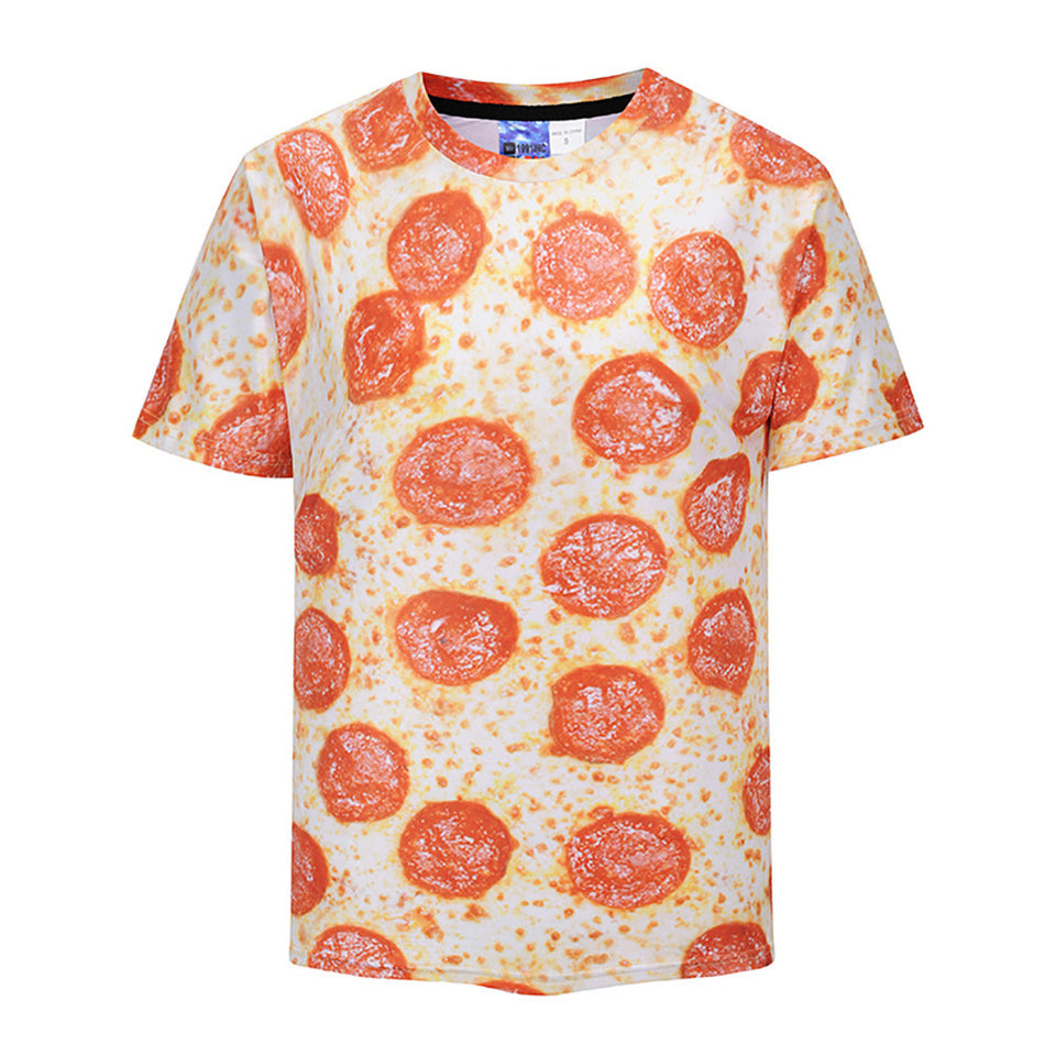 Cool T-shirt 3D T-shirt Print Funny Pizza Short Sleeve Summer Tops Tees Tshirt Fashion Print Shirt